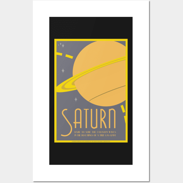 Saturn Art Deco Space Travel Poster Wall Art by Walford-Designs